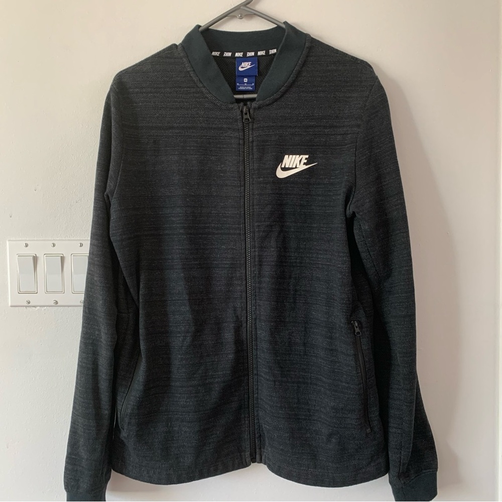 Nike Black AV15 Jersey Bomber Knit Jacket Full Zip Mens M Medium Coat